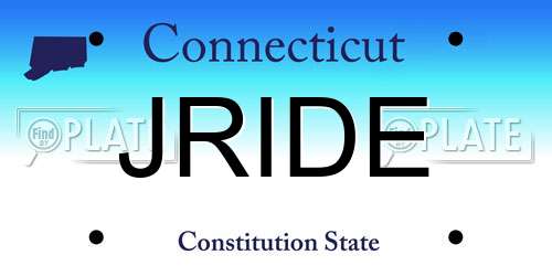 JRIDE Connecticut License Plate