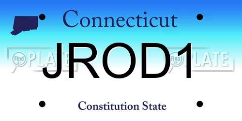 JROD1 Connecticut License Plate