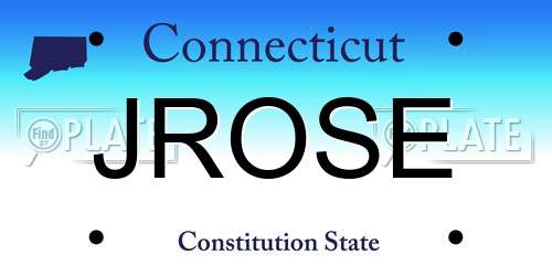 JROSE Connecticut License Plate