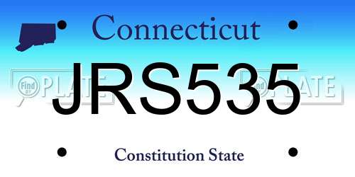 JRS535 Connecticut License Plate
