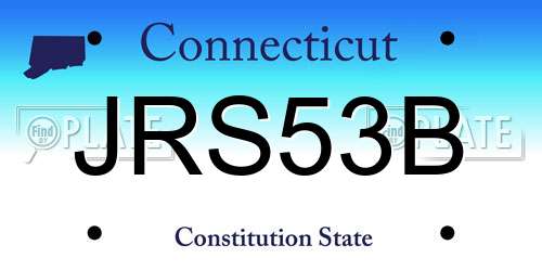 JRS53B Connecticut License Plate