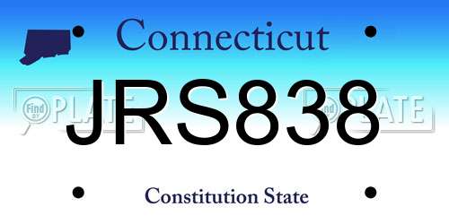 JRS838 Connecticut License Plate