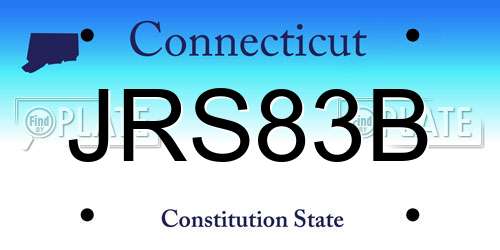 JRS83B Connecticut License Plate