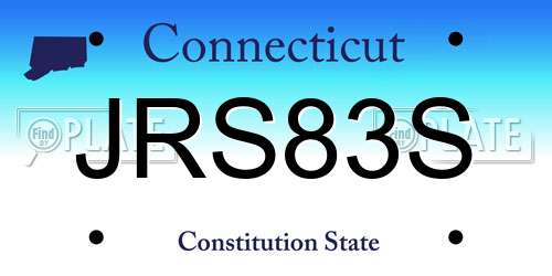 JRS83S Connecticut License Plate