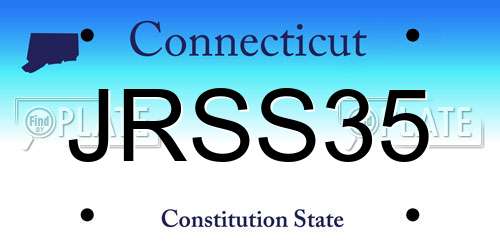 JRSS35 Connecticut License Plate