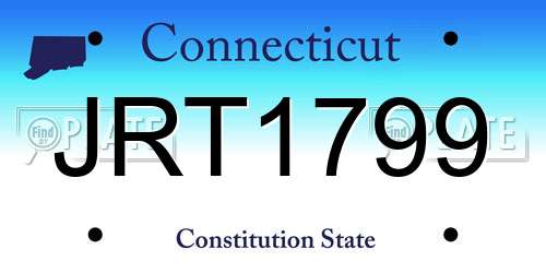 JRT1799 Connecticut License Plate
