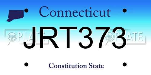 JRT373 Connecticut License Plate