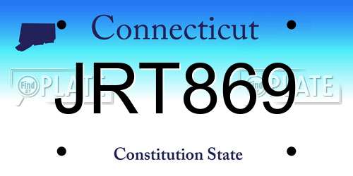 JRT869 Connecticut License Plate
