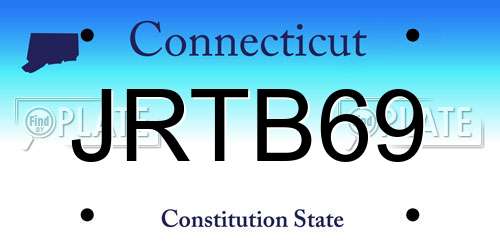 JRTB69 Connecticut License Plate