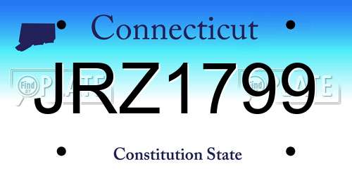 JRZ1799 Connecticut License Plate