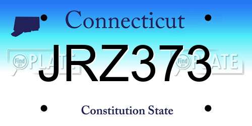 JRZ373 Connecticut License Plate