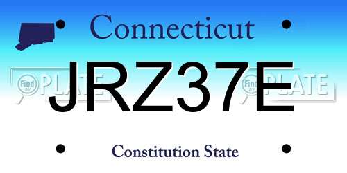 JRZ37E Connecticut License Plate