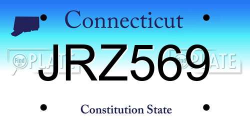 JRZ569 Connecticut License Plate