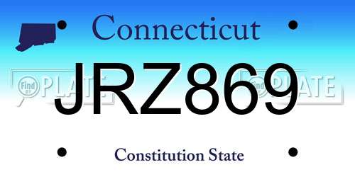 JRZ869 Connecticut License Plate