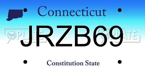 JRZB69 Connecticut License Plate