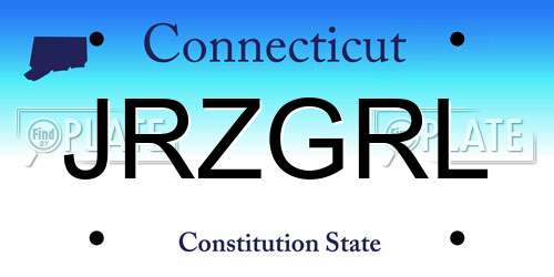 JRZGRL Connecticut License Plate