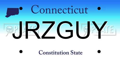 JRZGUY Connecticut License Plate