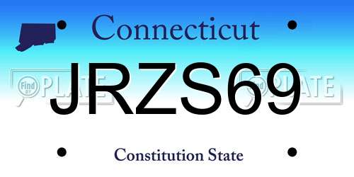 JRZS69 Connecticut License Plate
