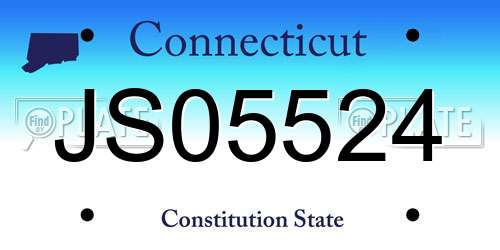 JS05524 Connecticut License Plate