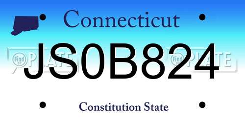 JS0B824 Connecticut License Plate