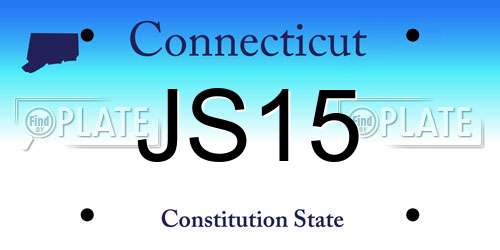 JS15 Connecticut License Plate