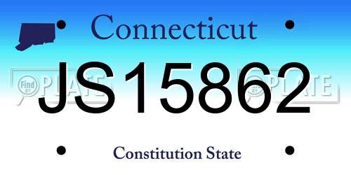 JS15862 Connecticut License Plate