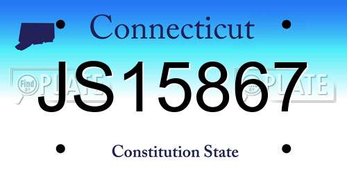 JS15867 Connecticut License Plate