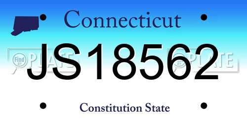 JS18562 Connecticut License Plate