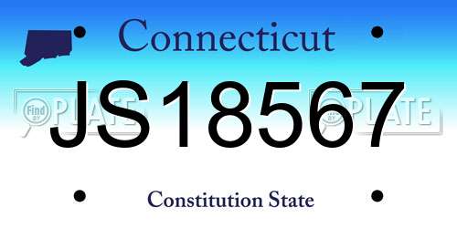 JS18567 Connecticut License Plate