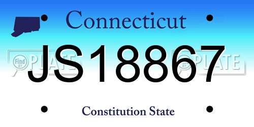 JS18867 Connecticut License Plate