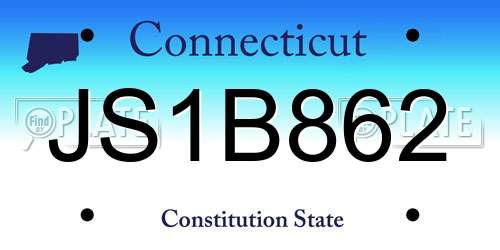 JS1B862 Connecticut License Plate