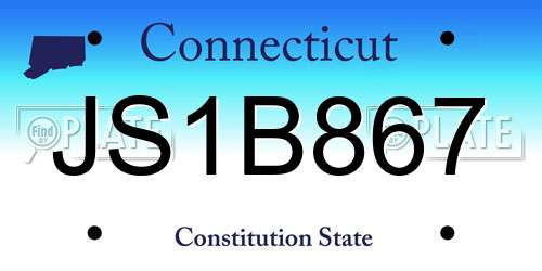 JS1B867 Connecticut License Plate