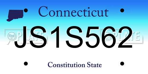 JS1S562 Connecticut License Plate