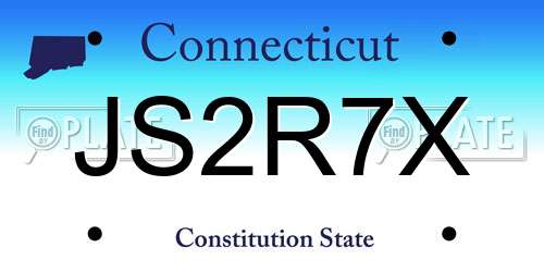 JS2R7X Connecticut License Plate