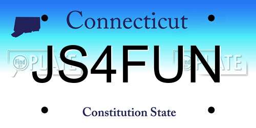 JS4FUN Connecticut License Plate