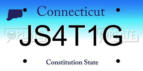 JS4T1G Connecticut License Plate
