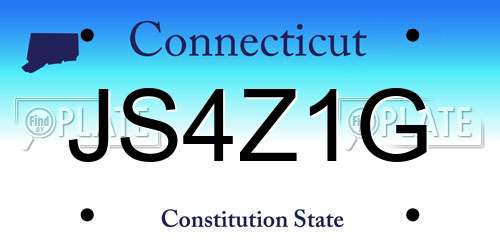 JS4Z1G Connecticut License Plate