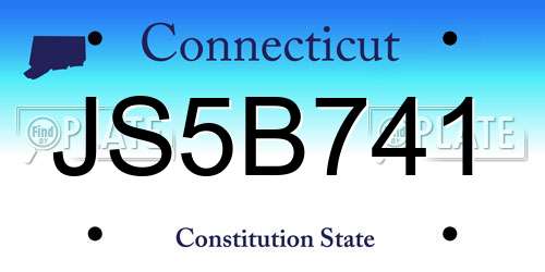 JS5B741 Connecticut License Plate