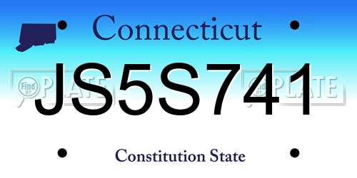 JS5S741 Connecticut License Plate