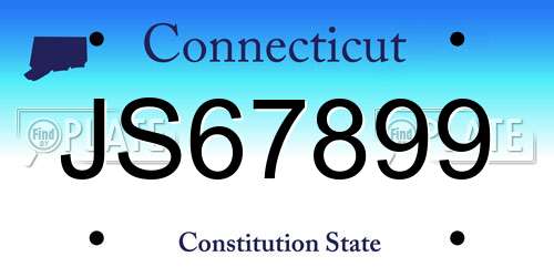 JS67899 Connecticut License Plate