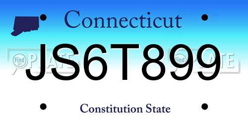 JS6T899 Connecticut License Plate