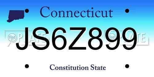 JS6Z899 Connecticut License Plate
