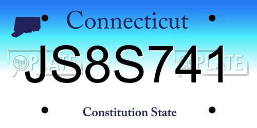 JS8S741 Connecticut License Plate
