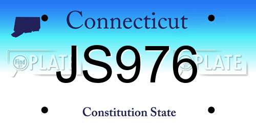 JS976 Connecticut License Plate