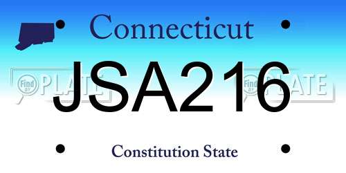 JSA216 Connecticut License Plate