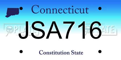 JSA716 Connecticut License Plate
