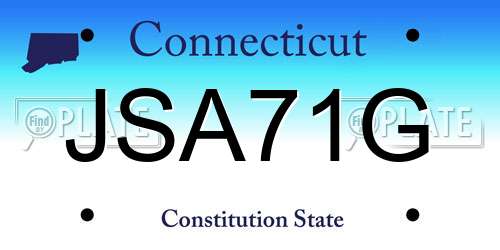 JSA71G Connecticut License Plate