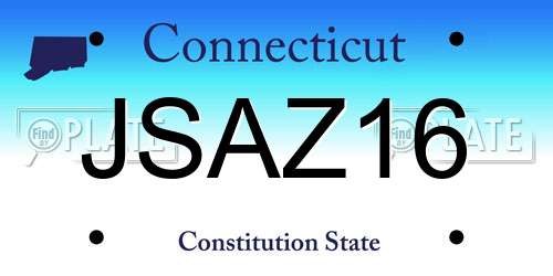 JSAZ16 Connecticut License Plate