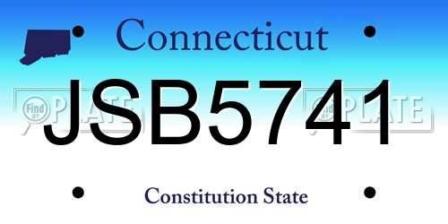 JSB5741 Connecticut License Plate