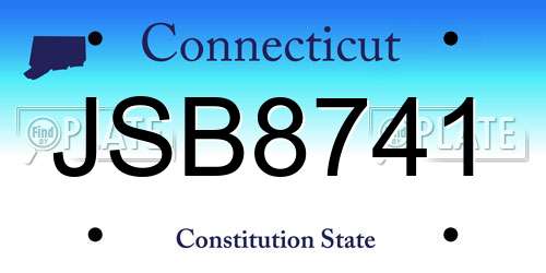 JSB8741 Connecticut License Plate